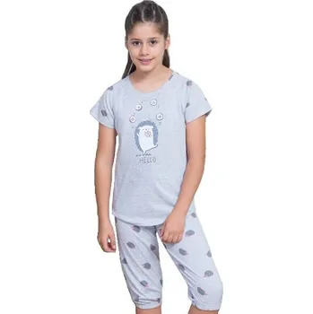 Dívčí pyžamo Pyžamo pro holky 1F0581 šedá 122-128-7-8-let
