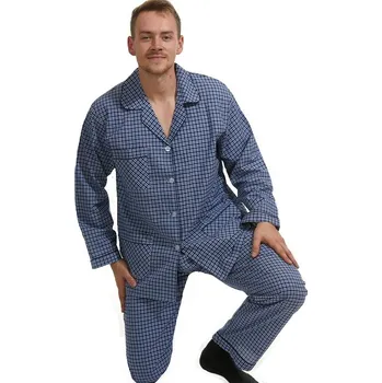 Pánské pyžamo Pánské pyžamo klasické 1PF0016 modrá m