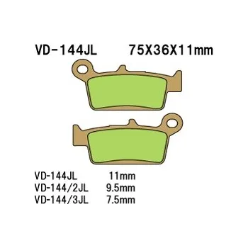 Brzdová destička VESRAH brzdové destičky KH131 sintrované barva zlatá vyrobeno v Japonsku (VESRAH brzdové destičky KH131 sintrované barva zlatá vyrobeno v Japonsku)