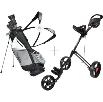 Golfový set Začátečnický kompletní golfový set pánský pravý, grafitový + vozík Masters 5 Series