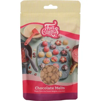 Čokoláda FunCakes Chocolate Melts Gold 200 g - čokoládové pecky ( karamel)