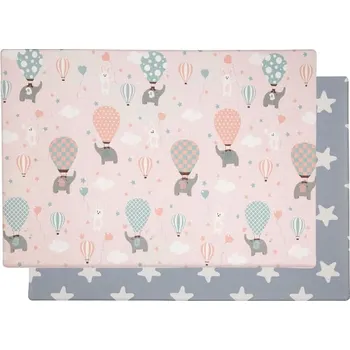 Hračka pro kojence LALALU oboustranná hrací podložka 200x140cm Pink Elephant
