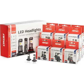 Autožárovka LED žárovky hlavního svícení Hybrid série H1 H3 H4 H7 HB3 HB4 6000K Canbus 16 sad AMiO-04120