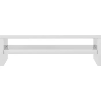 Podstavec pod monitor Stojan na monitor kompozitní dřevo 42 x 24 x 13 cm bílý vysoký lesk