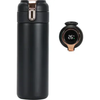 Termoska Techsuit (THM1) - digitální displej pro indikaci teploty, nerezová ocel, 400ml - černá