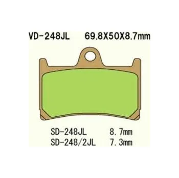 Brzdová destička VESRAH brzdové destičky KH252 / KH380 sintrované barva zlatá YAMAHA FZ6/R6/R1/FJR přední vyrobeno v Japonsku (VESRAH brzdové destičky KH252 / KH380 sintrované barva zlatá YAMAHA FZ6/R6/R1/FJR přední vyrobeno v Japonsku)