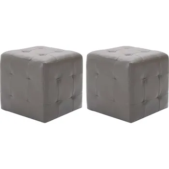 Noční stolek vidaXL Marketos Noční stolky 2 ks šedé 30 x 30 x 30 cm umělá kůže