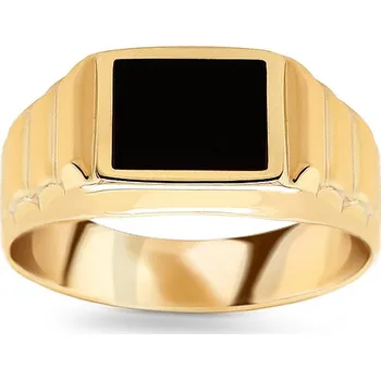 Prsten Pánský prsten s onyxem ve tvaru obdélníku IZ31106 + dárkové balení LUXUS zdarma