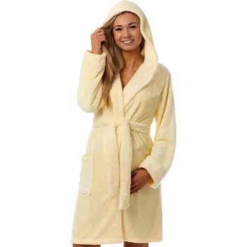 Dámské pyžamo Župan do porodnice huňatý 1Z1127 žlutá s