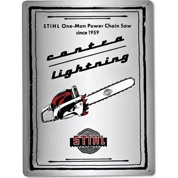 Plechová cedule Plechová cedule »CONTRA« STIHL (04206600004) (Kovová cedule s vyraženým nápisem STIHL "CONTRA" a originálním nápisem bude na stěně budit velkou pozornost.)