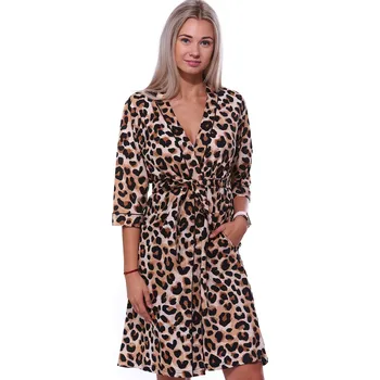 Dámský župan Hnědý i béžový tygří lehký župan do porodnice na kojení 1G0588 hnědá l