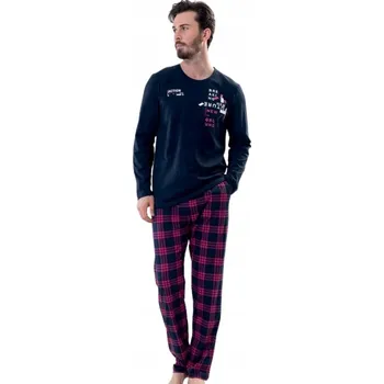 Pánské pyžamo Kárované pyžamo pro muže Future 1P1381 modrá m