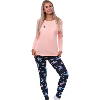 Dámské pyžamo Meruňkové pyžamo pro ženy či dívky a duhové noční nebe 1B2001 oranžová xl