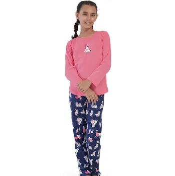 Dívčí pyžamo Růžové i modré psí dívčí pyžamo pro milovnice psů 1F0953 růžová 122-128-7-8-let