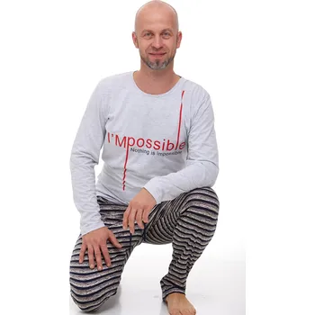 Pánské pyžamo Pyžamo pro muže 1P0957 béžová s