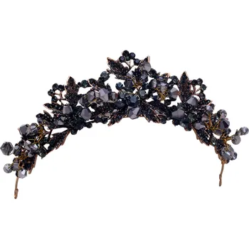 Čelenka B-TOP Barokní krystalová korunka - černá