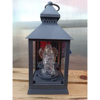 Lucerna Lucerna plastová - anděl - šedá 11.5x27.5cm