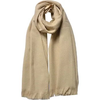 Šála Dámská béžová zimní šála ve vaflovém stylu – 50x180 cm