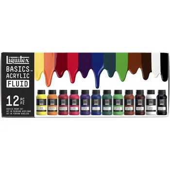 Vodová barva Akrylové barva Liquitex Basics Fluid - sada 12 ks
