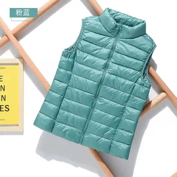 Dámská vesta Prošivaná vesta s kachním peřím Barva: Zelená, Velikost: 3XL