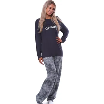 Dámské pyžamo Šedé jaguáří jemné luxusní pyžamo pro plnoštíhlé ženy či dívky LOVE Yourself 1B2013 šedá 3xl