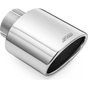 Zadní díl výfuku Koncovka výfuku RM Motors saténová z nerezové oceli, oválná Vstupní průměr: 51 mm, Včetně svorky: Ne