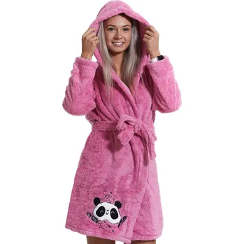 Dámský župan Lila dámský župan huňatý s Pandou 1Z1237 růžová XL