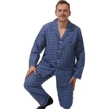 Pánské pyžamo Pánské pyžamo klasické 1PF0015 modrá xxl