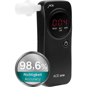 Alkohol tester ACE Instruments Alkohol tester ACE one | elektrochemický senzor | 0,00 až 4,00 ‰ | 2x AAA | černý