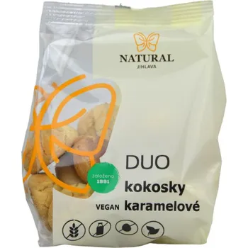 Sušenky DUO kokosky VEGAN karamelové bez lepku Natural Jihlava 150 g