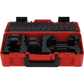 Kleště Rothenberger Lisovací kroužky TH 16-20-26-32, 1000003975 v kufru, na plastová potrubí, do 180° (Rothenberger 1000003975 sada lisovacích kroužků kontury TH na plastové potrubní systémy (MSR))