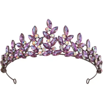 Čelenka B-TOP Vintage korunka do vlasů s krystaly Druh barvy: Růžová