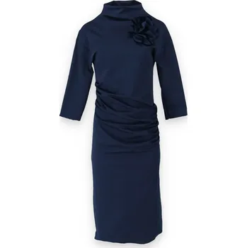 Dámské šaty Dlouhé šaty s broží 80239 Italie barva: modrá tmavá