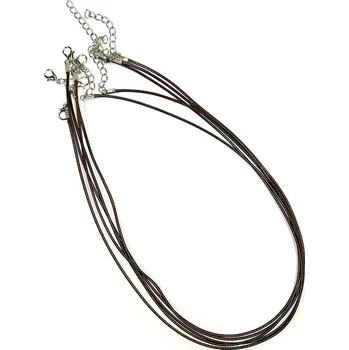 Splétaná šňůrka s karabinkou 45 cm Barva: Hnědá