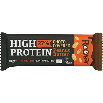Roobar Tyčinka proteinová s arašídy v čokoládě veganská 40 g BIO ROO´BAR
