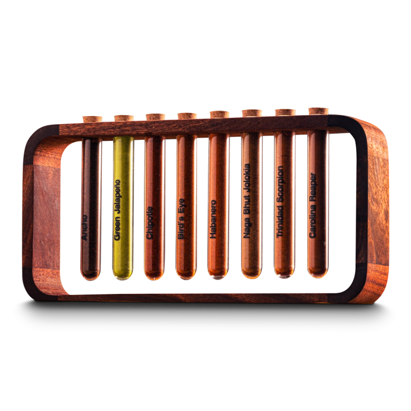 Prémiová chilli kolekce v Mahagonovém stojanu