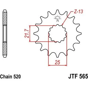 Řetězová sada pro motocykl Jt sprockets JTF 565-16 Yamaha/Kawasaki/Suzuki