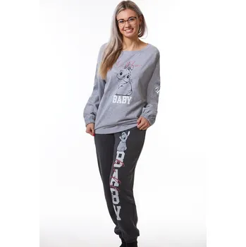 Dámské pyžamo Luxusní hřejivé dámské pyžamo Baby Hello 1B1422 šedá 3xl
