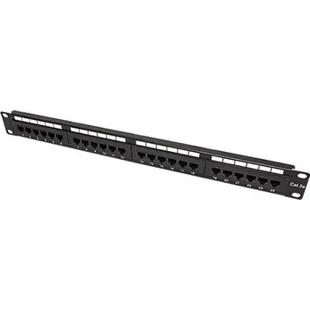 Patch panel Patchpanel 19", kat. 5e, UTP, 24 portů, černý