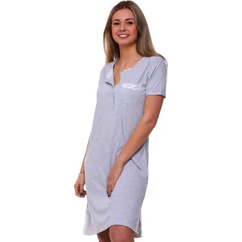 Dámská noční košile Dámská košilka noční 1C1894 šedá 4xl