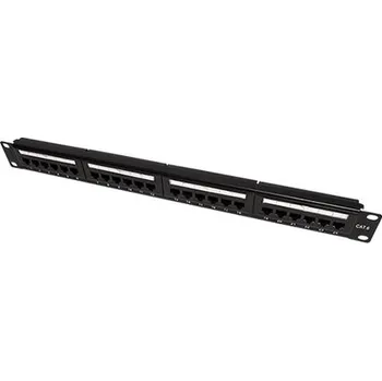 Patch panel Patchpanel 19", kat. 6, UTP, 24 portů, černý