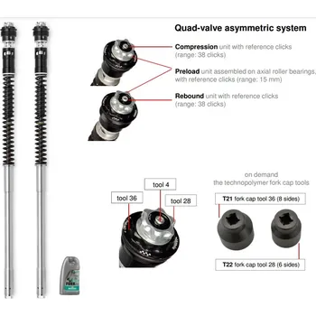 Matris Dampers Itálie Aprilia SHIVER 750 07/09 Náboje předních vidlic ''fork cartridge kit'' F20K