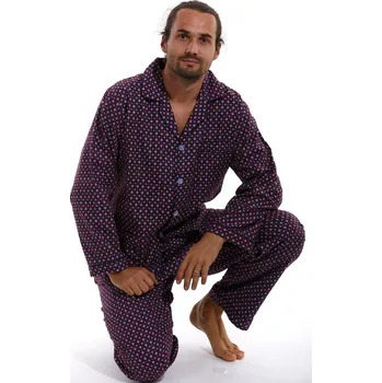 Pánské pyžamo Pánské pyžamo PAPM061 vínová 5xl