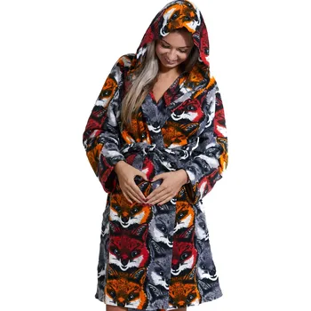 Dámské noční prádlo Luxusní teplý župan do porodnice, Liščí vzor 1Z1147 vzorovaná 1xl