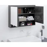 vidaXL Marketos Koupelnová skříňka se zrcadlem 80 x 15 x 60 cm MDF zářivě šedá