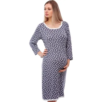 Dámská noční košile Těhotenská košilka noční 1D0589 šedá 1xl