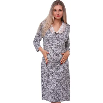 Dámská noční košile Košilka těhotenská 1D0604 hnědá 3xl