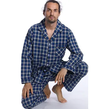 Pánské pyžamo Pánské pyžamo klasické 1P0981 modrá xl