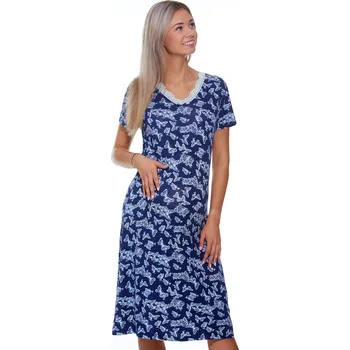 Dámské noční prádlo Těhotenská košilka noční 1D0802 modrá 2xl