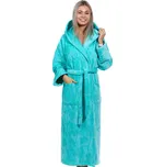 Zelený luxusní dlouhý župan na kojení z extra froté MOTÝLÍ VZOR 1ZF3005 zelená xxl